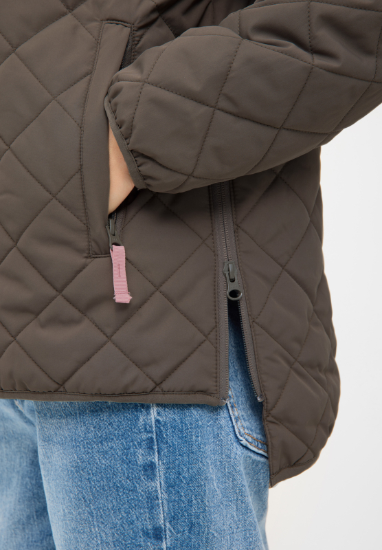 Quiltby Short Damen Übergangssteppjacke -  Morel Braun